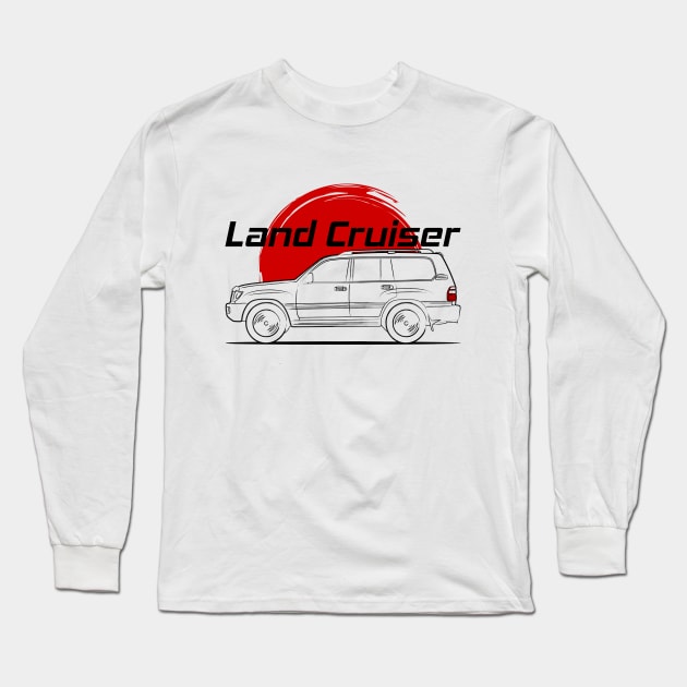 4WD Land Cruiser J100 Resty 1999 2007 Long Sleeve T-Shirt by GoldenTuners